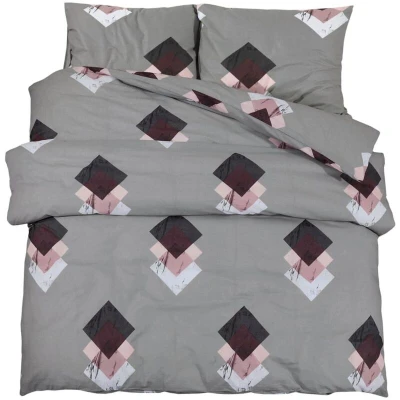 Image of vidaXL Duvet Cover Set Grey 200x220 cm Cotton