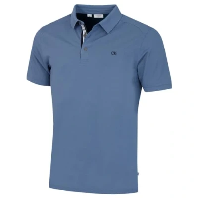Image of Calvin Klein Mens Campus Sport Golf Polo Shirt Denim Blue L