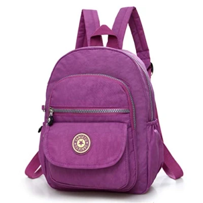 Image of Fueerton Nylon Lightweight Backpack Durable Small Daypack for Women (Purple)