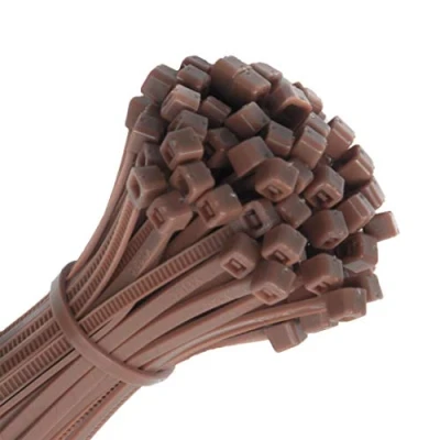 Image of UKCable Ties Brown Cable 100mm to 370mm Nylon Strong Zip Tie (200, x 7.6mm)