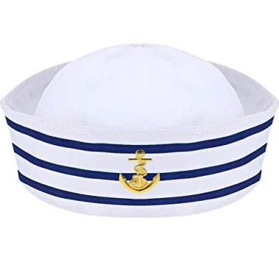 Image of Sailor Hat Navy Yacht Blue Captain with White Sail for Costume Accessory Adult Baby Women Kid (Simple Style)