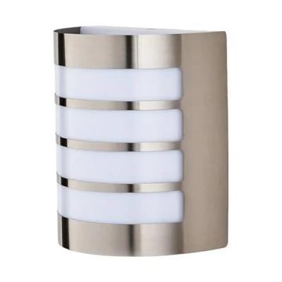 Image of Outdoor Wall Light &#039;Noyan&#039; (Modern) in Silver Made of Stainless Steel (1 Source, E27) from Lindby lamp for Exterior/Interior Walls, House, Terrace und Balcony