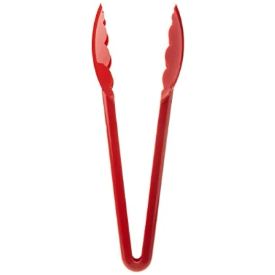 Image of Mercer Culinary M35100RD 9 1/2 Inch Utility Tongs Red, Nylon, 38x10x3 cm