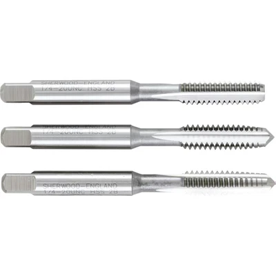 Image of Sherwood 1/4&quot;X20 UNC HSSGT Straight Flute Tap Set