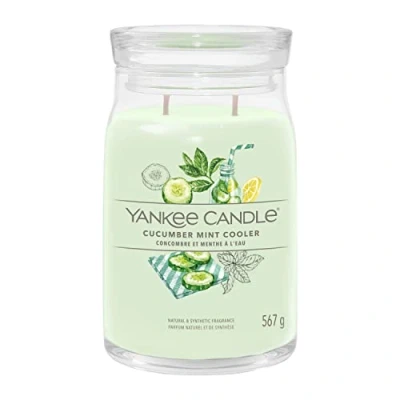 Image of Yankee Candle Signature Scented Cucumber Mint Cooler Large Jar with Double Wicks Soy Wax Blend Long Burning Perfect Gifts for Women