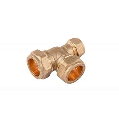 Image of COMAP 35800 22mm x 15mm Compression Unequal Tee Plumbing Fitting