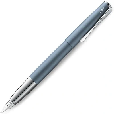 Image of Lamy 1234853 Studio Fountain Pen 66 Timeless in Glacier Colour Made of Rustproof Stainless Steel and Propeller Shaped Clip Nib Size EF