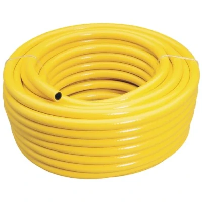 Image of Draper 30m Garden Watering Hose Reinforced with Polyester Yarn 12 mm Pipe 2mm Thickness Heavy Duty PVC Gardening Long reach 56314 Yellow