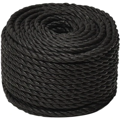 Image of vidaXL Work Rope Black 20 mm 50 m Polypropylene