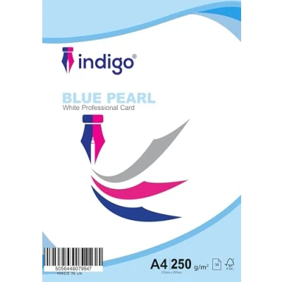 Image of Indigo® A4 White Multipurpose Copier Paper 250gsm Card Pack of 50 Sheets