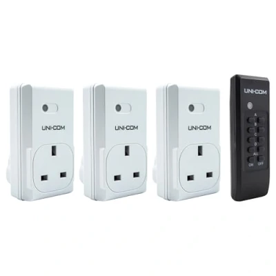 Image of Uni Com 3pk Remote Control Sockets