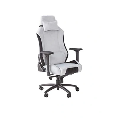 Image of X Rocker Messina Gaming Chair, Ergonomic Fabric Gamer Breathable Adjustable Chair for Home Office &amp; Gaming, with Lumbar and Head Support Cushions, Swivel High Back Recliner GREY