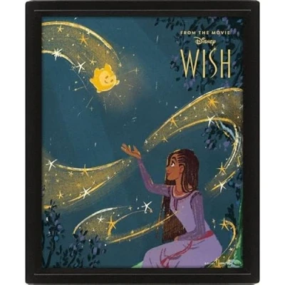 Image of Pyramid International Disney Wish Poster in 3D (Wish Come True Design) 25cm x 20cm 1.3cm Framed Wall Art and Picture Black Frame Official Merchandise