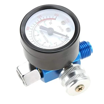 Image of DEWIN Spray Gun Air Gauge, Regulator Gauge 1/4 inch Paint Pressure Pneumatic Tool Accessory