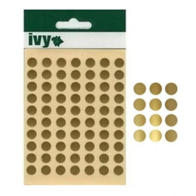 Image of Ivy 8mm Gold Self Adhesive Round Dot Spot Sticky Labels Circle Stickers (490 Stickers)