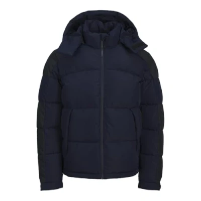Image of JACK &amp; JONES Men&#039;s Jcoaero Buffer Sn Puffer Jacket, Navy Blazer/Detail: Anthracite Blocking, S