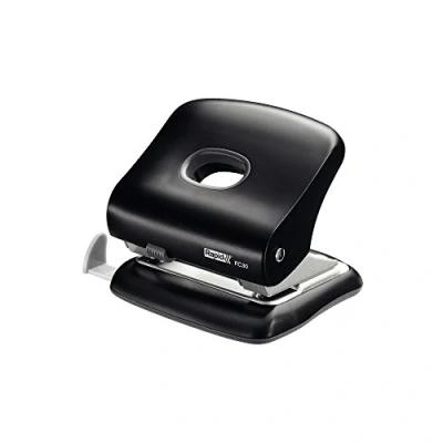 Image of Rapid Fashion FC30 Strong 2 Hole Punch, Punches up to 30 Sheets, Adjustable Guide Bar, Ergonomic Design, Black, 23639401