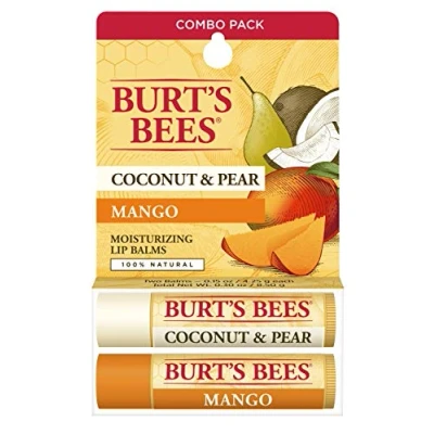 Image of Burts Bees Coconut &amp; Pear and Mango Lip Balm, 0.15 oz, 2 Piece