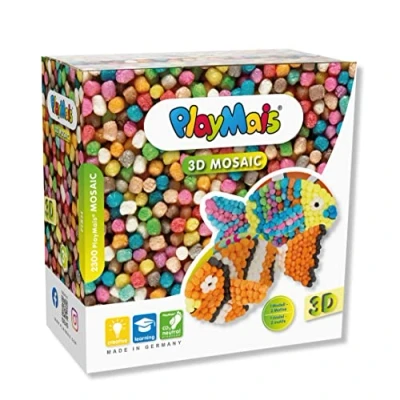 Image of PlayMais 3D Mosaic Fish Creative Set for Crafts Children from 3 Years Over 2,300 Pieces &amp; Templates Promotes Creativity Fine Motor Skills Natural Toy