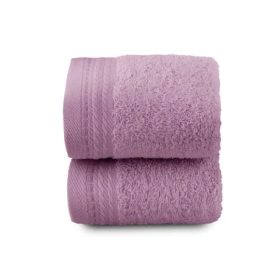 Image of RIZO Top Towel Set of 2 Bidet Towels Bath Small 100% Combed Cotton 600 g/m2 Measure 30 x 50 cm Lilac