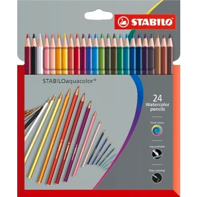 Image of Colouring Pencil STABILOaquacolor Wallet of 24 Assorted Colours