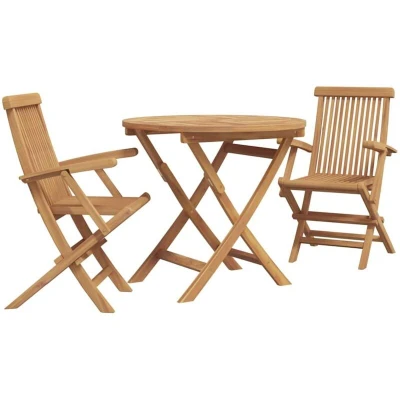 Image of vidaXL 3 Piece Folding Garden Bistro Set Solid Wood Acacia