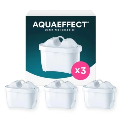 Image of AQUAEFFECT MAX+ Water Filter Cartridges,Replacement for Brita® Maxtra+® Plus,Maxtra Pro® All in 1,Compatible with Marella® Jug,Reduces Chlorine &amp; Limescale,Eco Friendly Choice (3)
