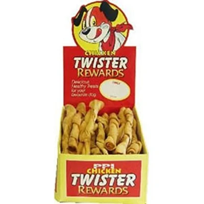 Image of PPI Twister Rewards Chicken Dog Chews Treats 8&quot; x 30