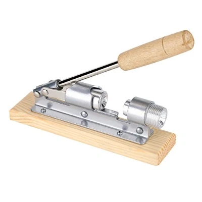 Image of Walnut Cracker,Mechanical Cracker Nut Opener Kitchen Tools Desktop Wood Base &amp; Handle Nutcracker Heavy Duty Pecan Plier