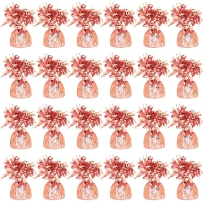 Image of Foil Helium Balloon Weights Pack of 24 Durable &amp; Colourful Rose Gold for Birthdays Parties, Events Celebrations Perfect Weight Holders