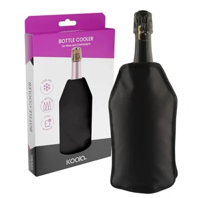 Image of Koala High Tech Black Wine &amp; Champagne Wrap 1Piece, Plastic Gel Cooler, 15.5x3x23.5 cm
