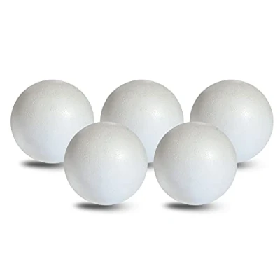 Image of MCE Commerce Styrofoam Ball, Diameter, Made of polystyrene, Smooth and Durable, 5 Pieces for Crafts, Model Making, Creative Projects, White, Ø 10 cm Stück