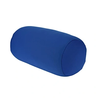 Image of Fdit Round Cervical Roll Micro Mini Microbead Back Cushion Throw Pillow Travel Home Sleep Neck Support Comfortable(blue)