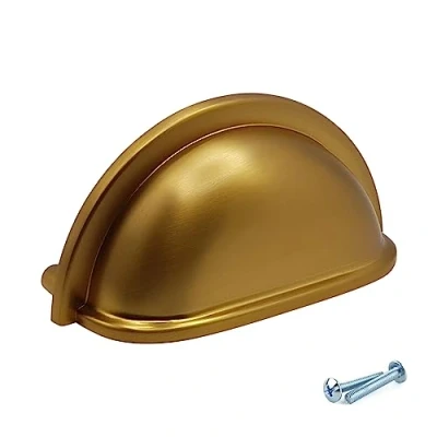 Image of M4TEC Cup Kitchen Cabinet Door Handles Cupboards Drawers Bedroom Furniture Pull Handle Brushed Brass. VD7 Series: 76 mm