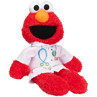 Image of Gund Sesame Street Official Doctor Elmo Muppet Plush, Premium Plush Toy for Ages 1 &amp; Up, Red/White, 13
