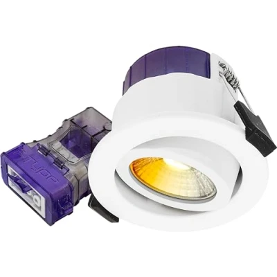 Image of Luceco FType Adjustable Ultra Downlight Power Change and Colour Temperature, Dim2Warm, 4W/6W, IP65 Rated, White