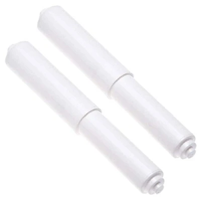 Image of Toilet Paper Holder, 2Pcs Plastic Tissue Roll Holder Insert in bathroom Replacement Roller Spring Loaded Spindle WC(White)