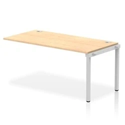 Image of Impulse Bench Single Row Ext Kit 1600 Silver Frame Desk Maple