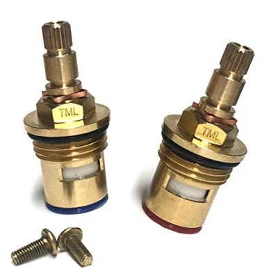 Image of Quarter Turn Tap Valve Ceramic Cartridge Pair Non Threaded Collar 20 Teeth
