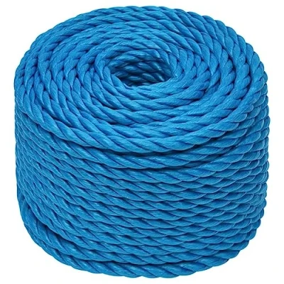Image of vidaXL Blue Work Rope Weather Resistant Heavy Duty Polypropylene with 14mm Diameter and 25m Length, Suitable for Various Indoor/Outdoor Applications, Easy to Handle