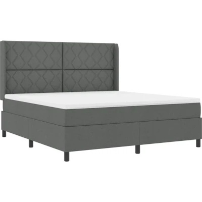 Image of Vidaxl Box Spring Bed with Mattress Dark Grey 180x200 cm Fabric