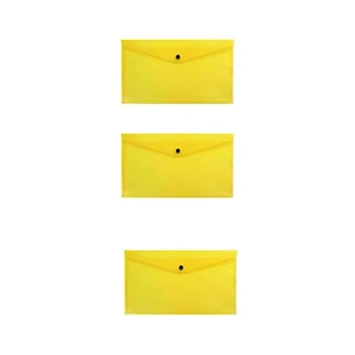 Image of &quot;3X&quot; Q Connect Polypropylene Document Folder A4 Yellow (Pack of 12) KF03595 + Free FINCHLEY Refill Pen