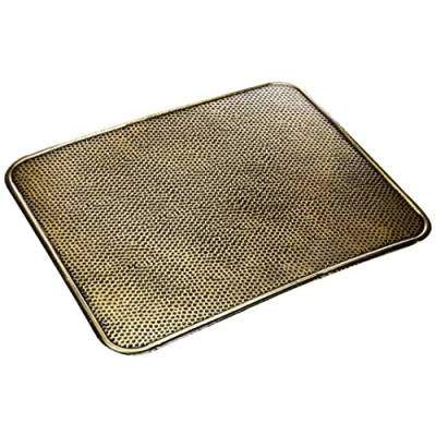 Image of Kamino Flam Antique Brass Floor Plate, Suitable as a Fireplace Base Rectangular for Stoves and Furnaces, Plate Spark Protection, approx. 50 x 60 cm