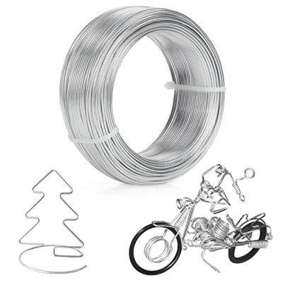 Image of Belle Vous 6 Gauge 1.5mm Silver Aluminium Craft Wire (60m/197ft) Flexible &amp; Bendy Sculpture Roll Metal for DIY Sculptures, Skeleton Modelling, Jewellery, Beading, Wreath Bonsai Trees
