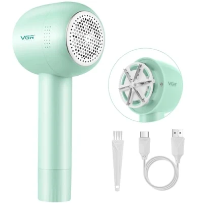 Image of VGR Fuzz Remover Lint Fabric Shaver Electric Bobble for Clothes, Wool, Sofa, Fluff Rechargeable Jumper Debobbler Pilling Defuzzer