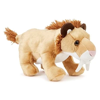 Image of Zappi Co Plush Children&#039;s Stuffed Soft Cuddly Toy Part of Safari Animals Collection, Perfect for Kids (38cm Length) (Smilodon)