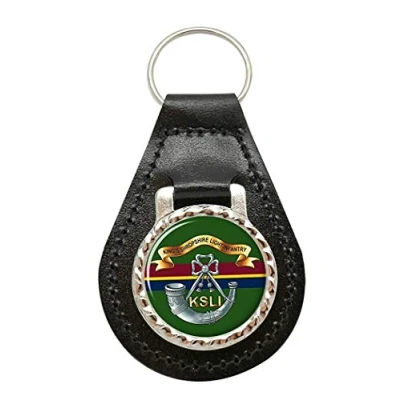 Image of King&#039;s Shropshire Light Infantry, British Army Leather Key Fob
