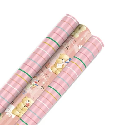 Image of Hallmark Wrapping Paper Bundle for Her 3 Rolls in 2 Versatile Designs