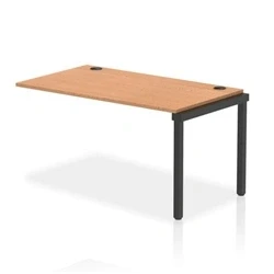 Image of Impulse Bench Single Row Ext Kit 1400 Black Frame Desk Oak