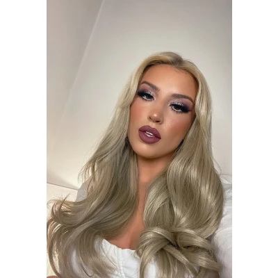 Image of Lullabellz Super Thick Natural Wavy Clip In Hair Extensions 5 Piece, 22 Inch Length, California Blonde